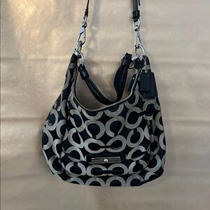 Coach Black and Gray Abstract Shoulder Bag